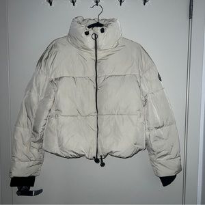 NWT Zara oyster white water repellent puffer jacket